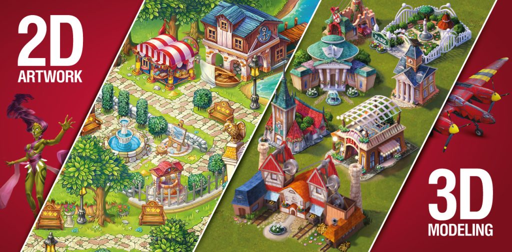 2D artwork 3D modeling game art design services