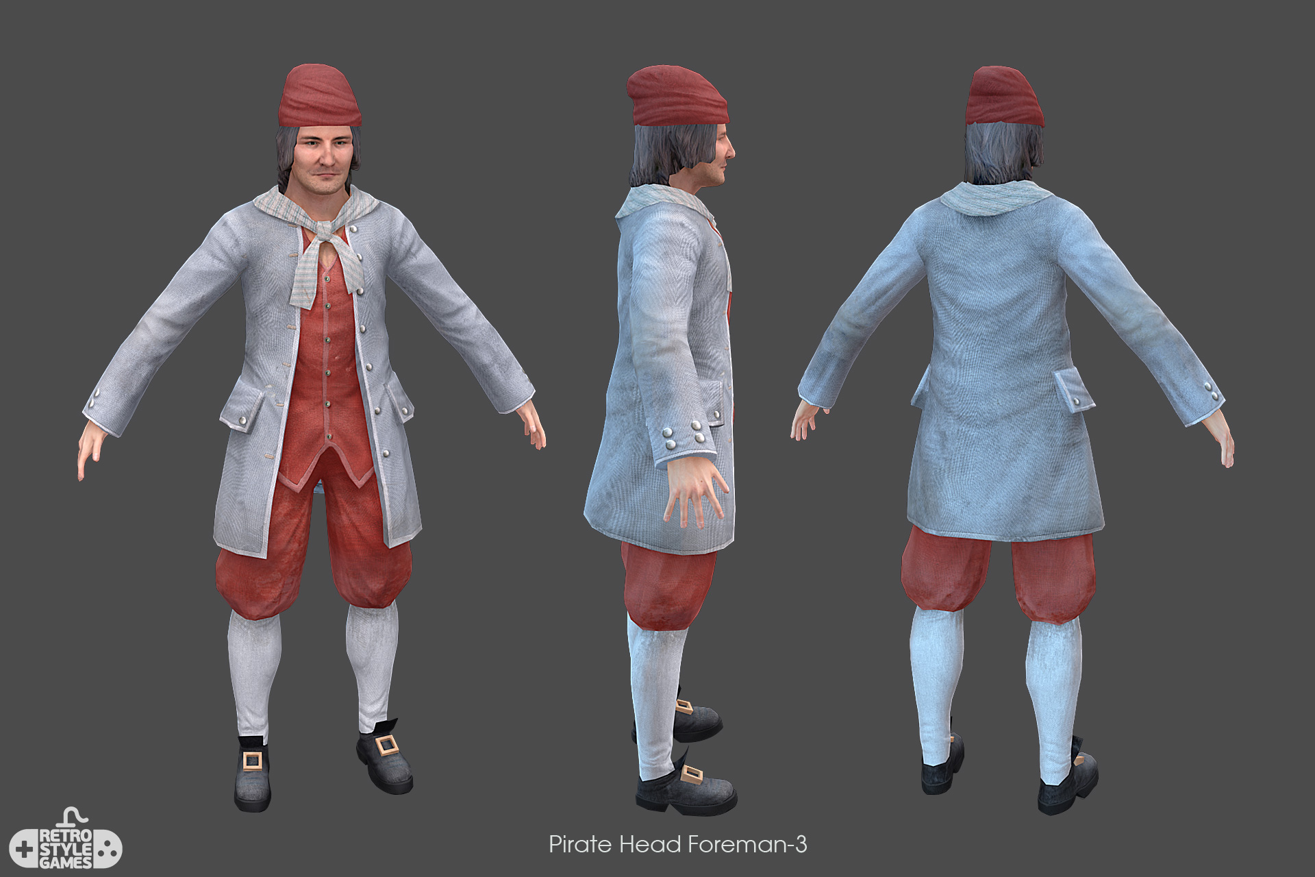 Low Poly Characters Real Time Pirate Foreman-3