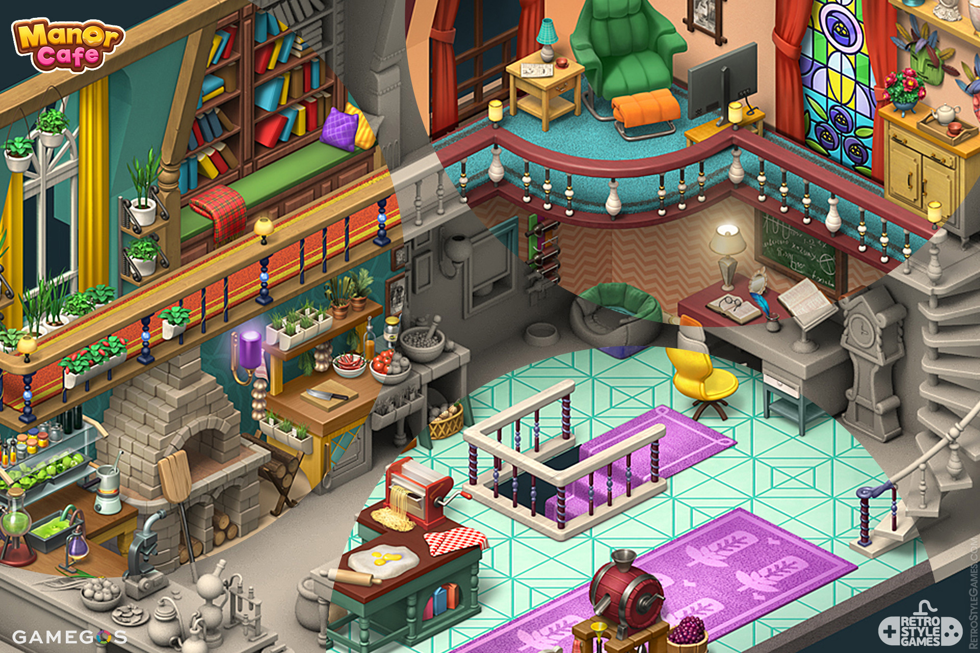 Pre rendered Isometric RPG Room Interior Homescapes 3D Sprites