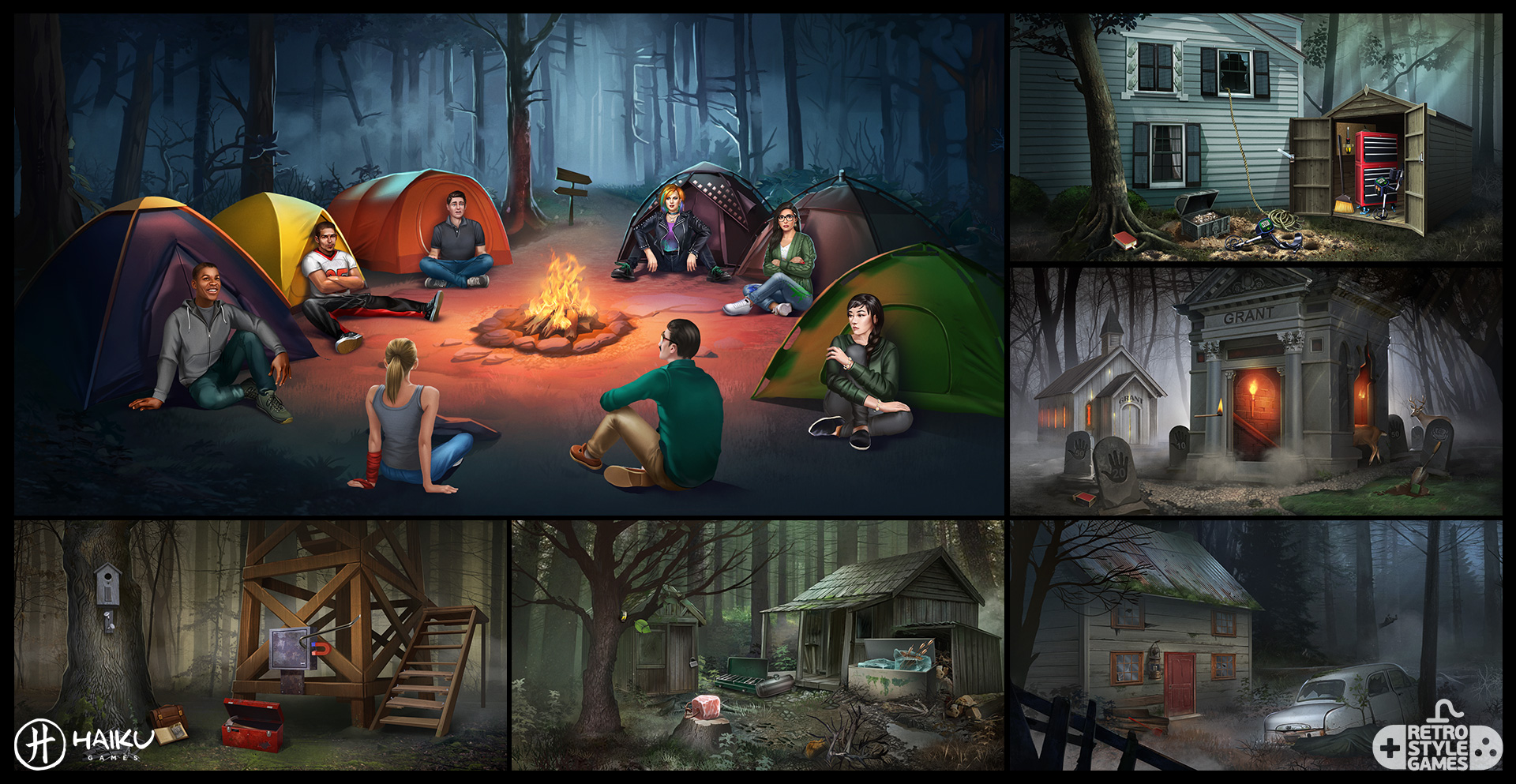 Haiku 2D Backgrounds Horror Stories Camp Abandoned House