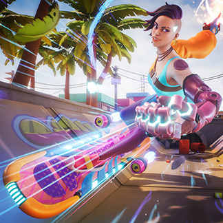 Cyberpunk Skater Girl & Props | 3D Model & Futuristic Game Environment