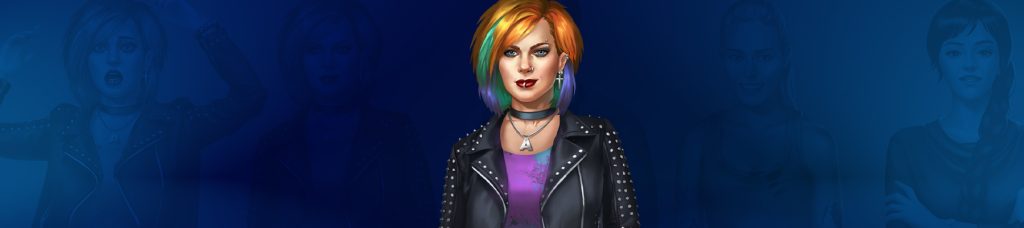modern rpg character portraits punk rocker girl