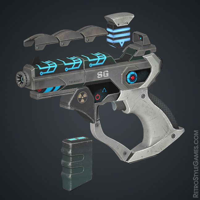 Icon Weapon 3D Modeling for Mobile Game Development Blaster Gun
