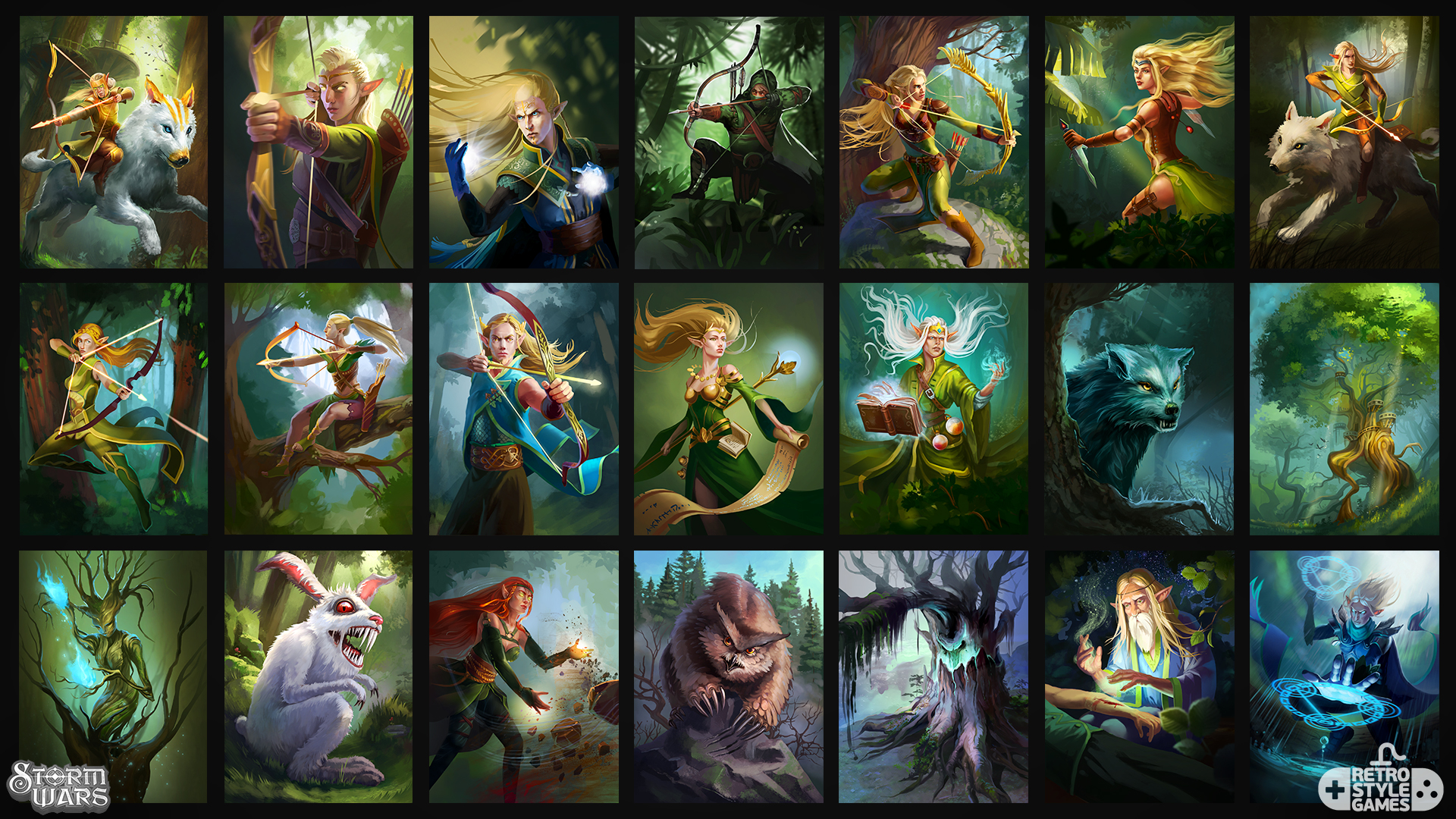 2d fantasy stylized characters