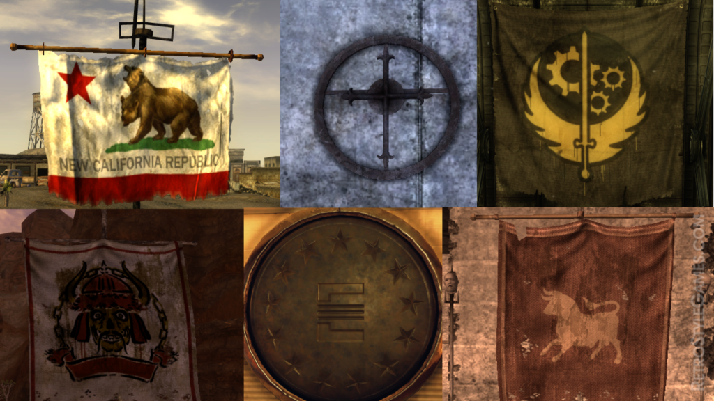 Factions in the Mojave, main quest and side missions. NCR, Legion, Boomers, Great Khans, Brotherhood of Steel in Fallout New Vegas faction tier listFactions in the Mojave, main quest and side missions. NCR, Legion, Boomers, Great Khans, Brotherhood of Steel in Fallout New Vegas faction tier list