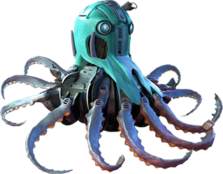 2D mech octopus, Steampunk Mechanical Octopus Graphic