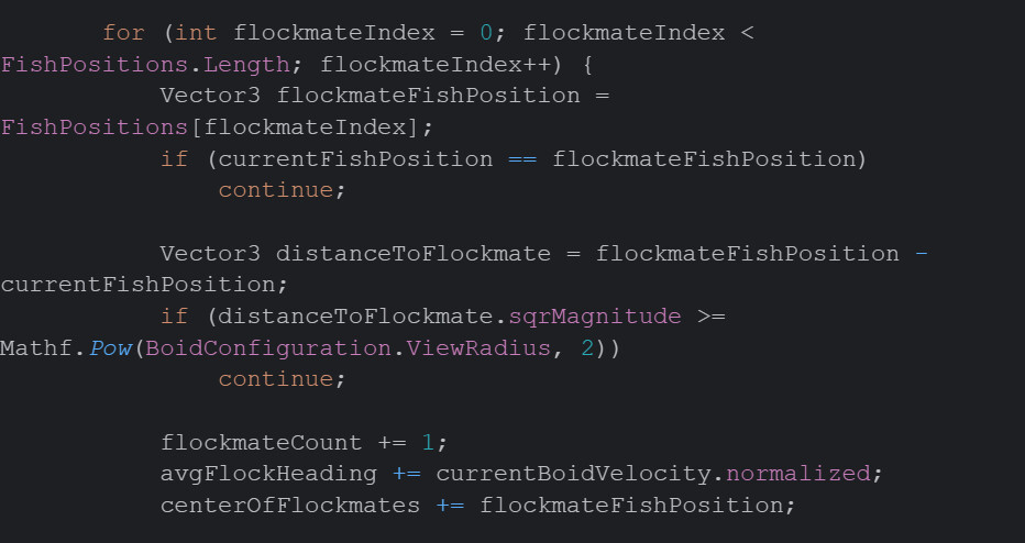 Calculation of fish acceleration in IJobParallelFor