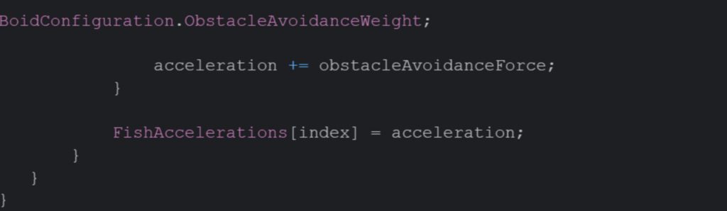 Calculation of fish acceleration in IJobParallelFor