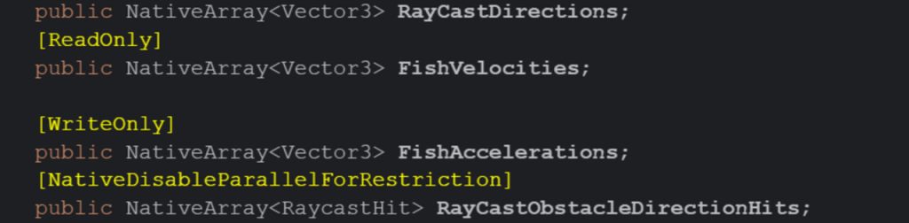 Attributes near NativeArray