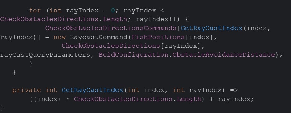 PrepareRayCastJob task in Unity JobSystem