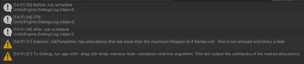 Warnings in JobSystem