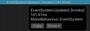 Results of searching a million items without optimization