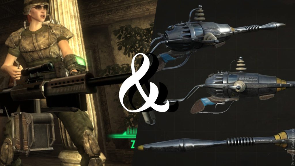 Weapons design from Fallout 2 Bozar and Pulse Rifle