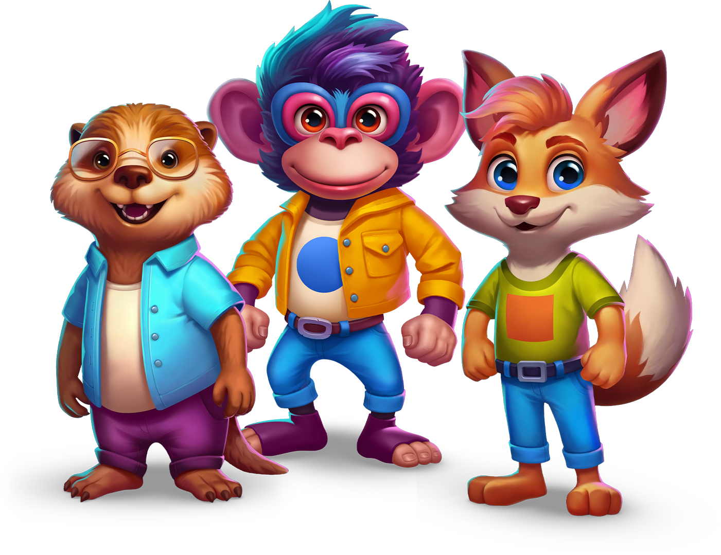 Cartoon stylized characters AI driven Game Art Design Services