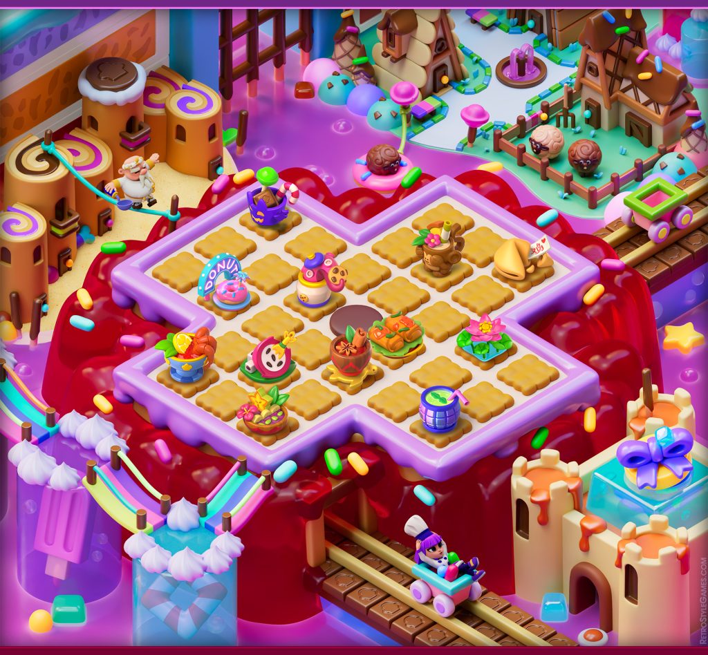 3D Cooking Game Locations & Assets for Match-3 Puzzle